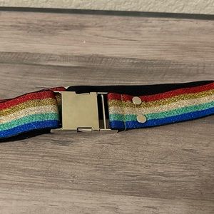 Vintage Metallic Rainbow Elastic Belt